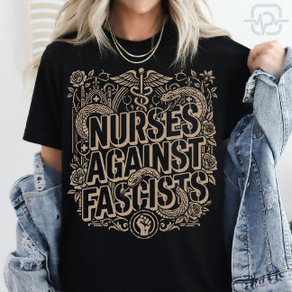 Camiseta Arte gótico de protesta de enfermeras contra fasci