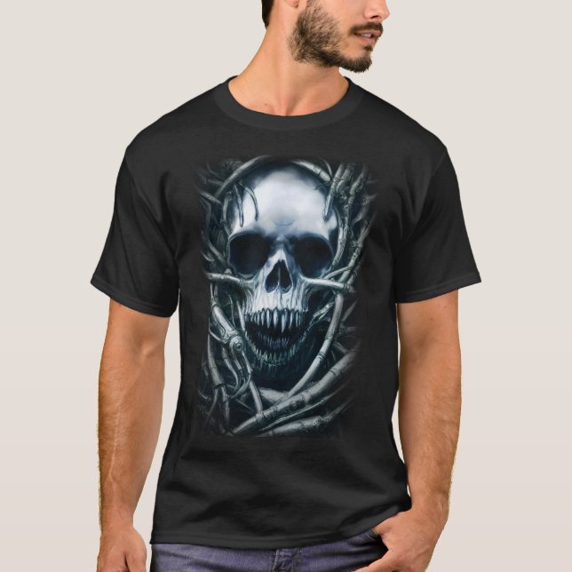 Camiseta Arte gótico del cráneo: Muerte espeluznante Metali (Anverso)