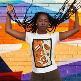 Camiseta Arte gráfico abstracto de cara tribal