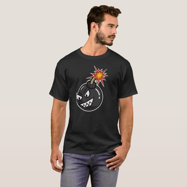 Camiseta Arte gráfico bombardeado de la cara (Anverso completo)