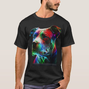 Camiseta Arte Gráfico Colorido de Pit-Bull Belleza Pitbull 