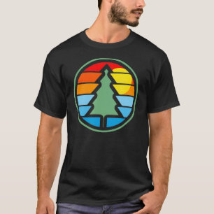 Camiseta Arte gráfico de árbol de pino retro vintage ochent
