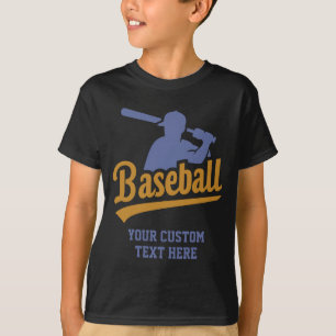 Camiseta Arte Gráfico de Béisbol de Texto