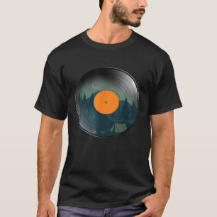 Camiseta Arte Gráfico de Camping en Montaña de Vinilo Natur