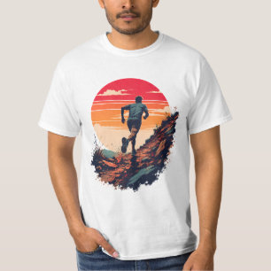Camiseta Arte Gráfico de Corredor de Trail Running en Monta