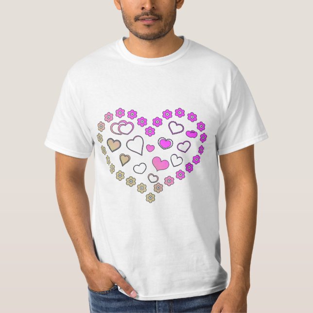 Camiseta Arte gráfico de gradiente rosa y dorado (Anverso)