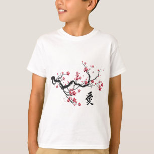 Camiseta Arte gráfico de la cultura japonesa con flores de