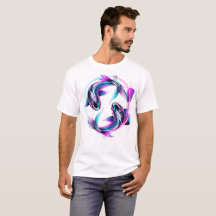 Arte Gráfico de Pez Koi Neon Yin Yang