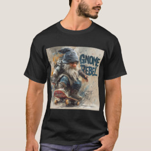 Camiseta Arte gráfico de skateboarding del gnomo rebelde
