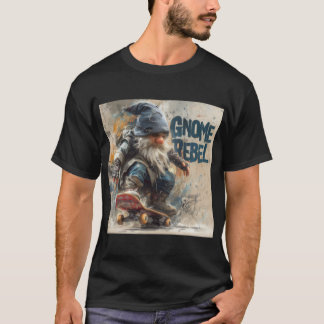 Camiseta Arte gráfico de skateboarding del gnomo rebelde