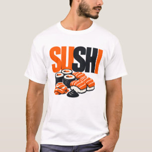 Camiseta Arte Gráfico de Sushi Moderno y Audaz