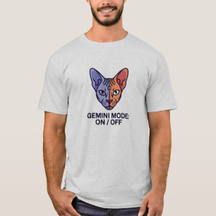 Camiseta Arte Gráfico del Zodiaco de Gatos Duales en Modo G