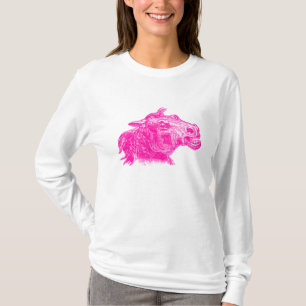 Camiseta Arte Gráfico Expresivo de Cabeza de Caballo Loco