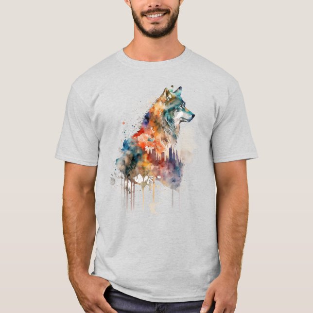Camiseta Arte gráfico Wolf: Lobos animales Fan Art (Anverso)