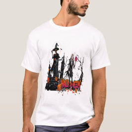 Camiseta arte grafiti de damas de halloween 3D genial famil