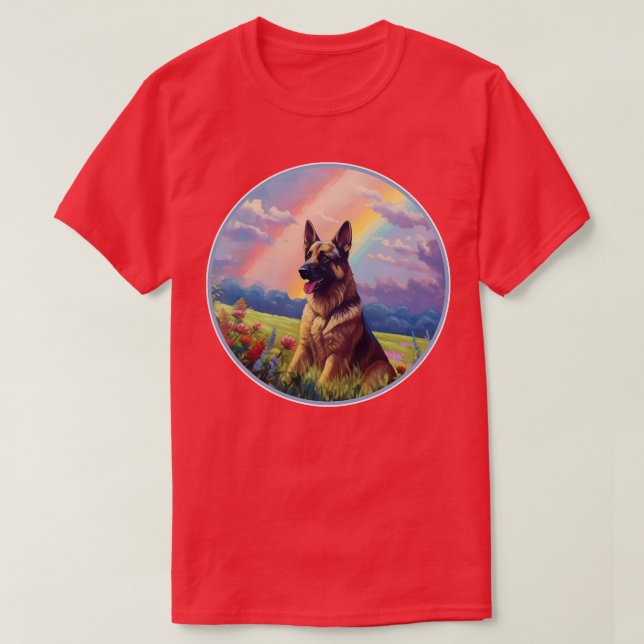 Camiseta Arte GSD del puente arcoiris conmemorativo alemán (Diseño del anverso)