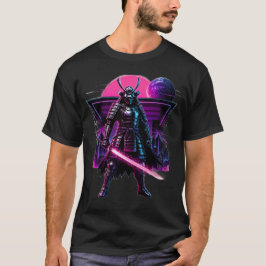 Camiseta Arte guerrero vaporwave de samurái cibernético de