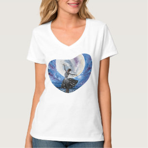 Camiseta Arte hecho a mano: bailando con la luna 