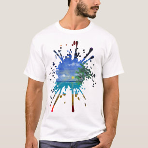 Camiseta Arte hecho a mano - Día y Noche