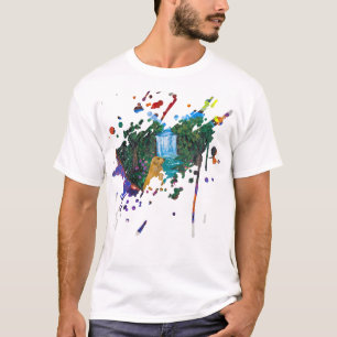 Camiseta Arte Hecho a Mano – Perro junto a la Cascada