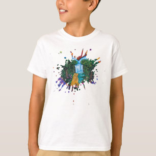 Camiseta Arte Hecho a Mano – Perro junto a la Cascada