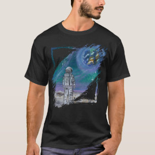 Camiseta Arte hecho a mano - Vista de la Tierra 