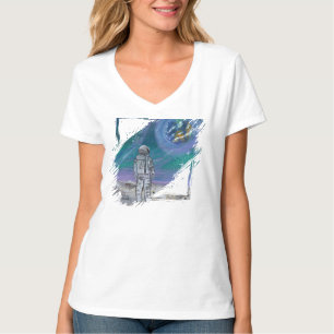 Camiseta Arte hecho a mano - Vista de la Tierra