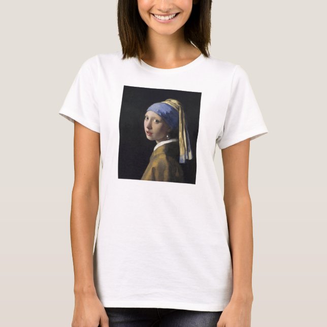 Camiseta Arte holandés de la pintura de Vermeer del artista (Anverso)