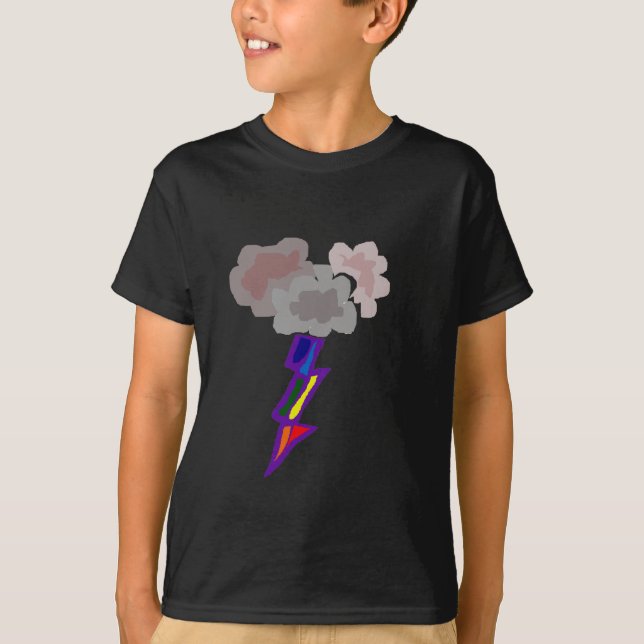 Camiseta Arte impresionante de las nubes y del relámpago de (Anverso)