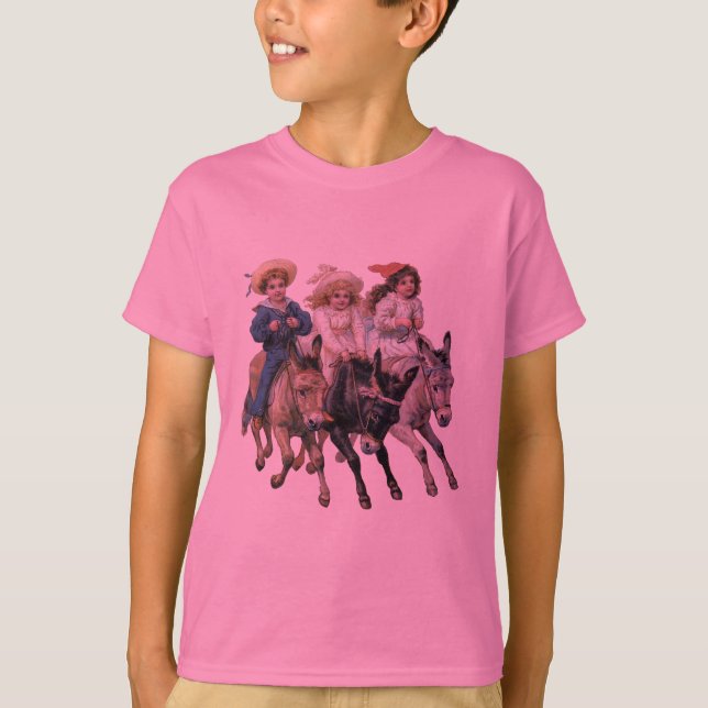 Camiseta Arte infantil de caballo pony antiguo (Anverso)