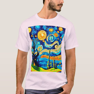 Camiseta Arte inspirado en el surrealismo estrellado