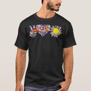 Camiseta Arte Inspirado Paz Amar la Herencia Hispana Mes La