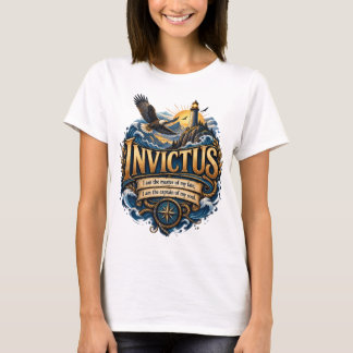 Camiseta Arte Inspirador Invictus Maestro de Mi Destino