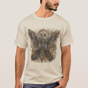 Camiseta Arte Intrincado con Dos Águilas y Adornos