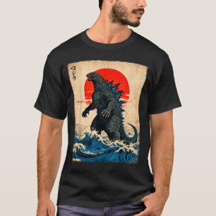 Camiseta Arte Japonés Antiguo Monstruo Kaiju