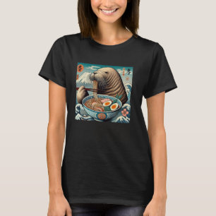 Camiseta Arte Japonés Atardecer Monte Fuji Fauna Morsa Rame