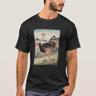 Camiseta Arte Japonés Avestruz Kyosai Vintage Japón Obra de