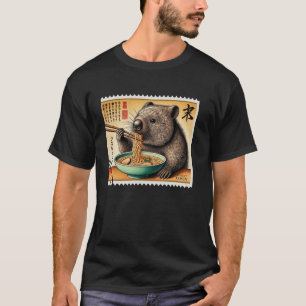 Camiseta Arte Japonés Clásico Sello Postal Fauna Monada W