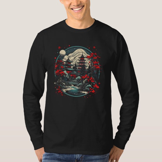 Camiseta Arte japonés del templo de Japón (Anverso)