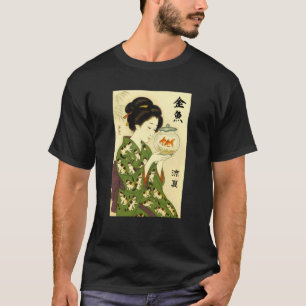Camiseta Arte Japonés Gato Kimono Geisha Kanji Zen Ukiyo-e