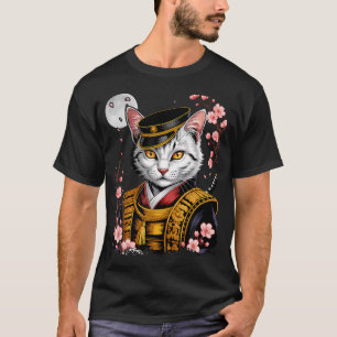 Camiseta Arte Japonés Gato Ninja Ukiyo-E Estilo Anime