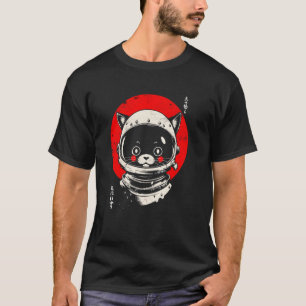 Camiseta Arte Japonés Gatos Kawaii Japón Gato Astronauta Ga