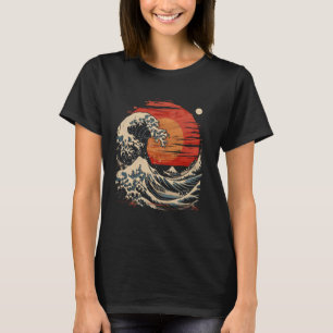 Camiseta Arte japonés Gran ola Sunset Kanagawa Japón Aest