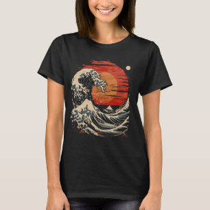 Camiseta Arte japonés Gran ola Sunset Kanagawa Japón Aest