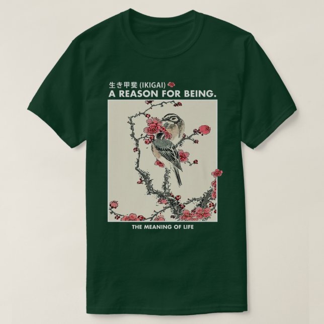 Camiseta Arte japonés Ikigai Sakura Florecimiento de cerezo (Diseño del anverso)