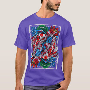 Camiseta Arte japonés Koi Fish Lotus Graphic Japón