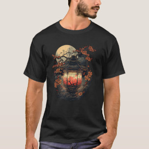 Camiseta Arte Japonés Linterna Pagoda Flor de Cerezo A