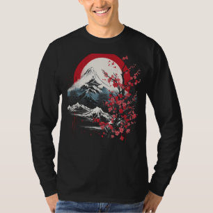 Camiseta Arte japonés Monte Fuji Florece cerezo en Japón