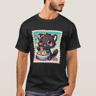 Camiseta Arte Japonés Mt. Fuji Amante de Fideos Cachorro de