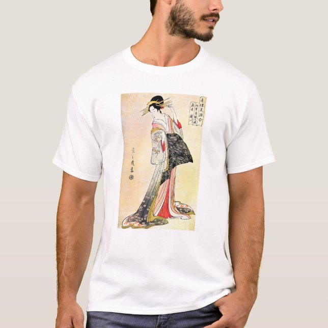 Camiseta Arte japonés oriental clásico fresco del geisha (Anverso)